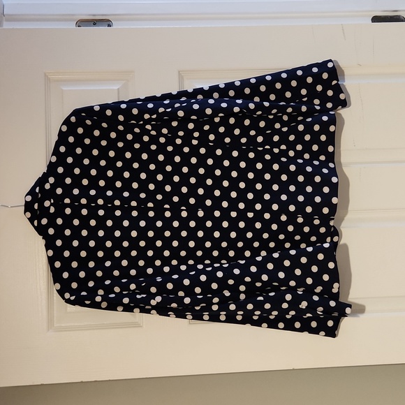 NWT Navy Blue Polka Dot Blazer - Picture 2 of 4